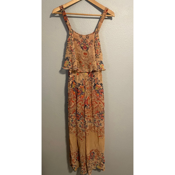 Anthropologie Staring at Stars Womens Jumpsuit Sz 6 Floral Viscose Wide Leg Boho - Picture 1 of 8